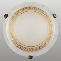 AURA 2xE27/60W, Antická saténová zlatá, Alabastrový dekor