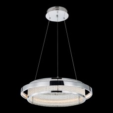 LED křišťálový lustr na lanku LUXERA SEATTLE 64389 1xLED/34W, Chróm, Stříbrná